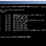 The traceroute command in action under Windows.